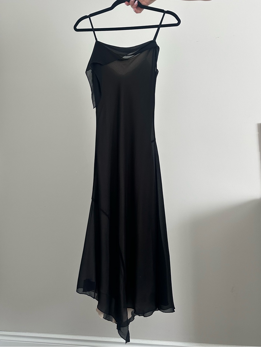 Wilfred Black Asymmetrical Midi Dress